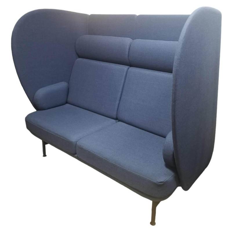 Fritz Hansen 2-Sitzer Plenum Zweisitzer Sofa Stoff Capture 6001 Blau Gestell Anthrazit von Fritz Hansen