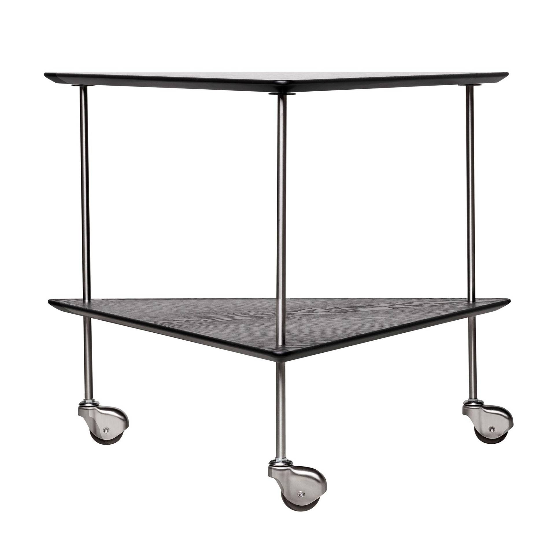 Fritz Hansen - AJ Trolley Beistelltisch - schwarz/gefärbte Esche/BxHxT 67x54,7x59cm/mit Rollen von Fritz Hansen