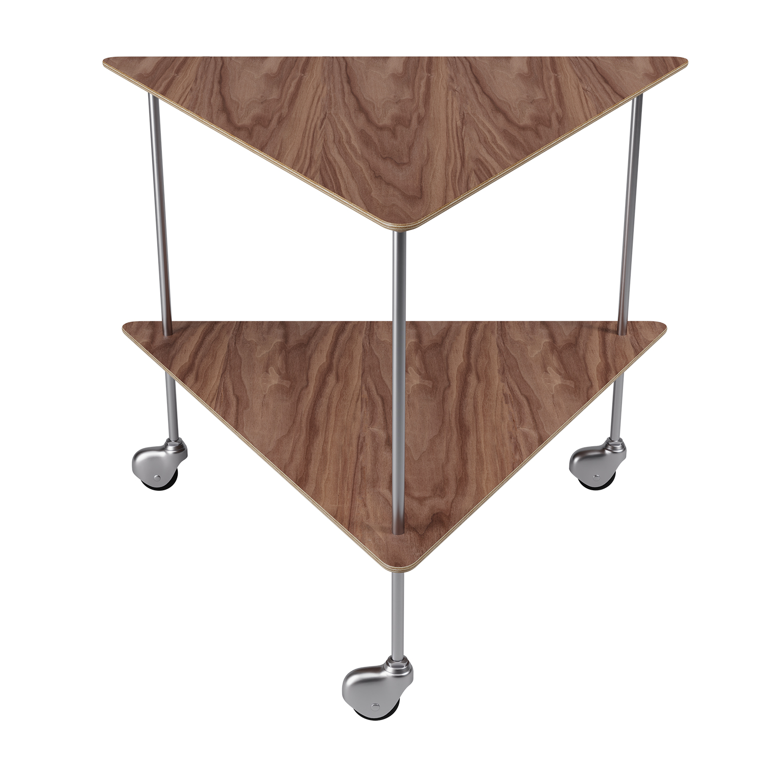 Fritz Hansen - AJ Trolley Beistelltisch - walnuss/BxHxT 67x54,7x59cm/mit Rollen von Fritz Hansen