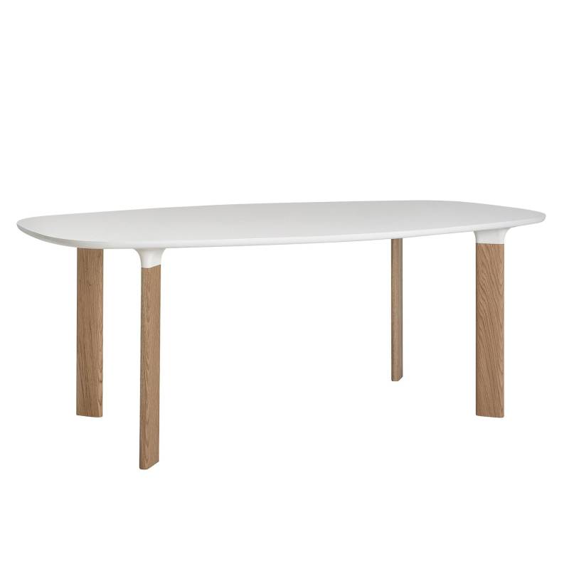 Fritz Hansen - Analog™ JH63 Esstisch 185x105cm - weiß/Tischplatte Laminat/Gestell Eiche/LxBxH 185x105x72cm von Fritz Hansen