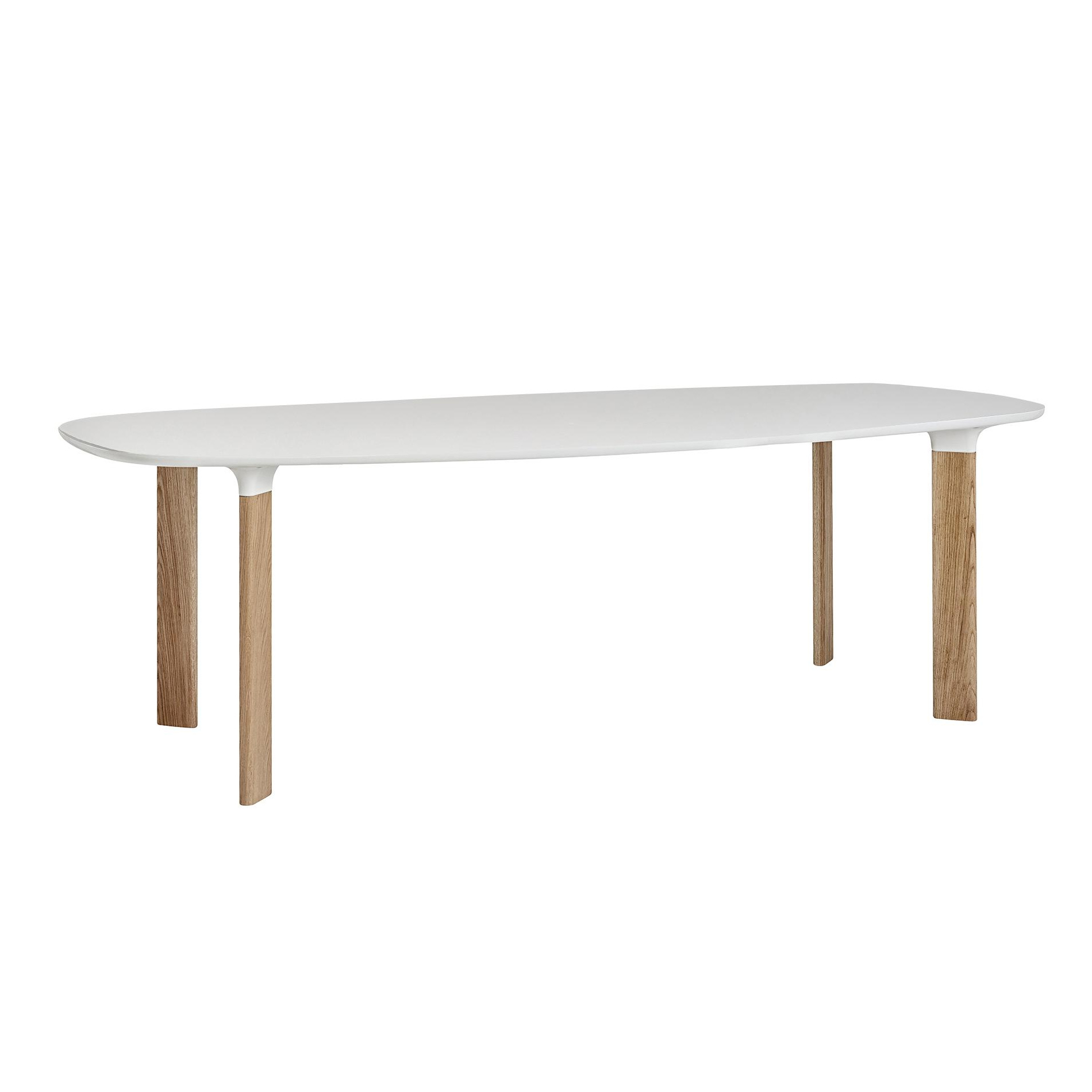 Fritz Hansen - Analog™ JH83 Esstisch 245x105cm - weiß/Tischplatte Laminat/Gestell Eiche/LxBxH 245x105x72cm von Fritz Hansen