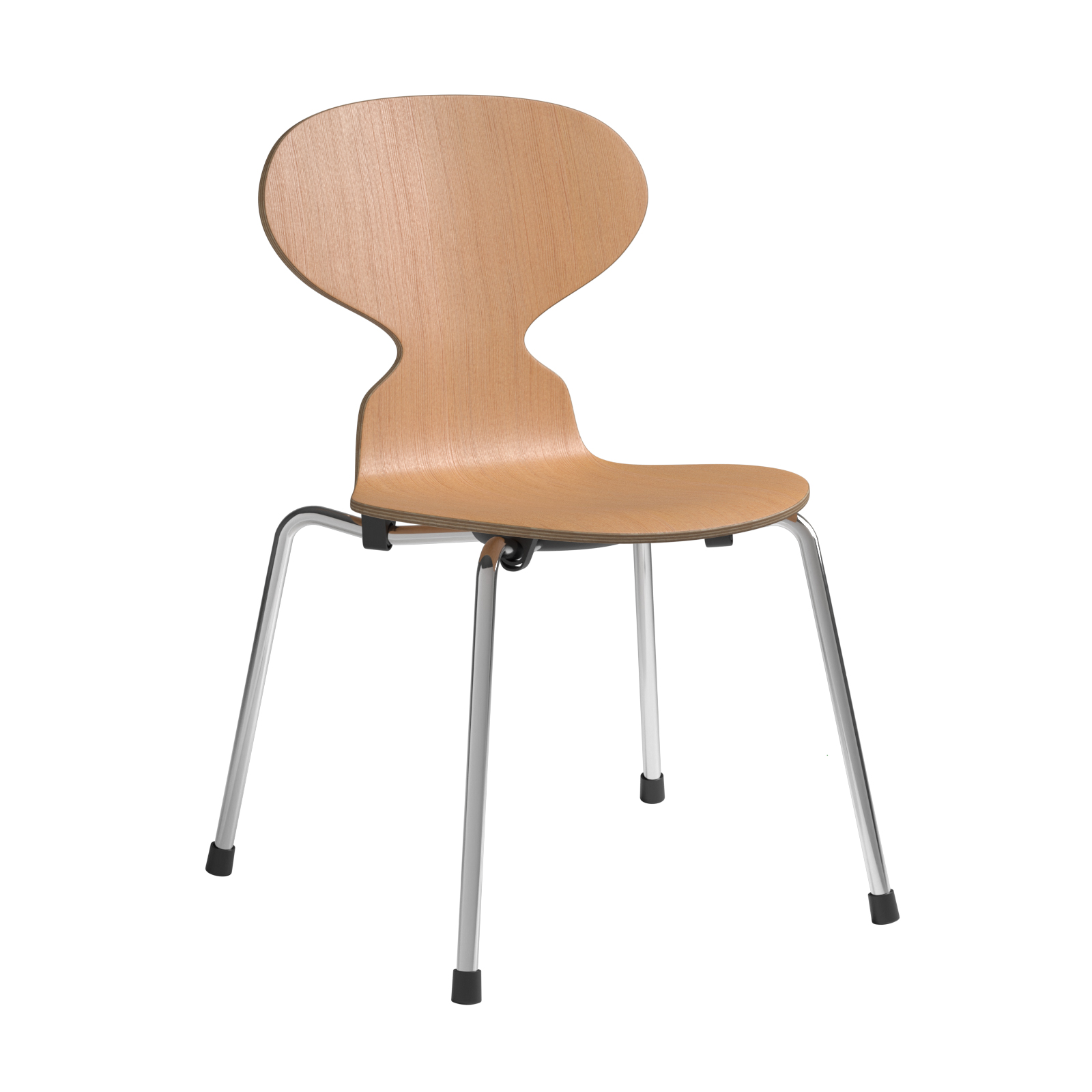 Fritz Hansen - Ant™ Kinderstuhl verchromt - oregon pinie/Sitzfläche oregon Pinie/Gestell Stahl verchromt/BxHxT 40x60x40cm von Fritz Hansen