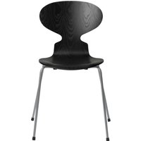 Fritz Hansen - Ant Chair - schwarz - gefärbte Esche - Gestell silver grey von Fritz Hansen