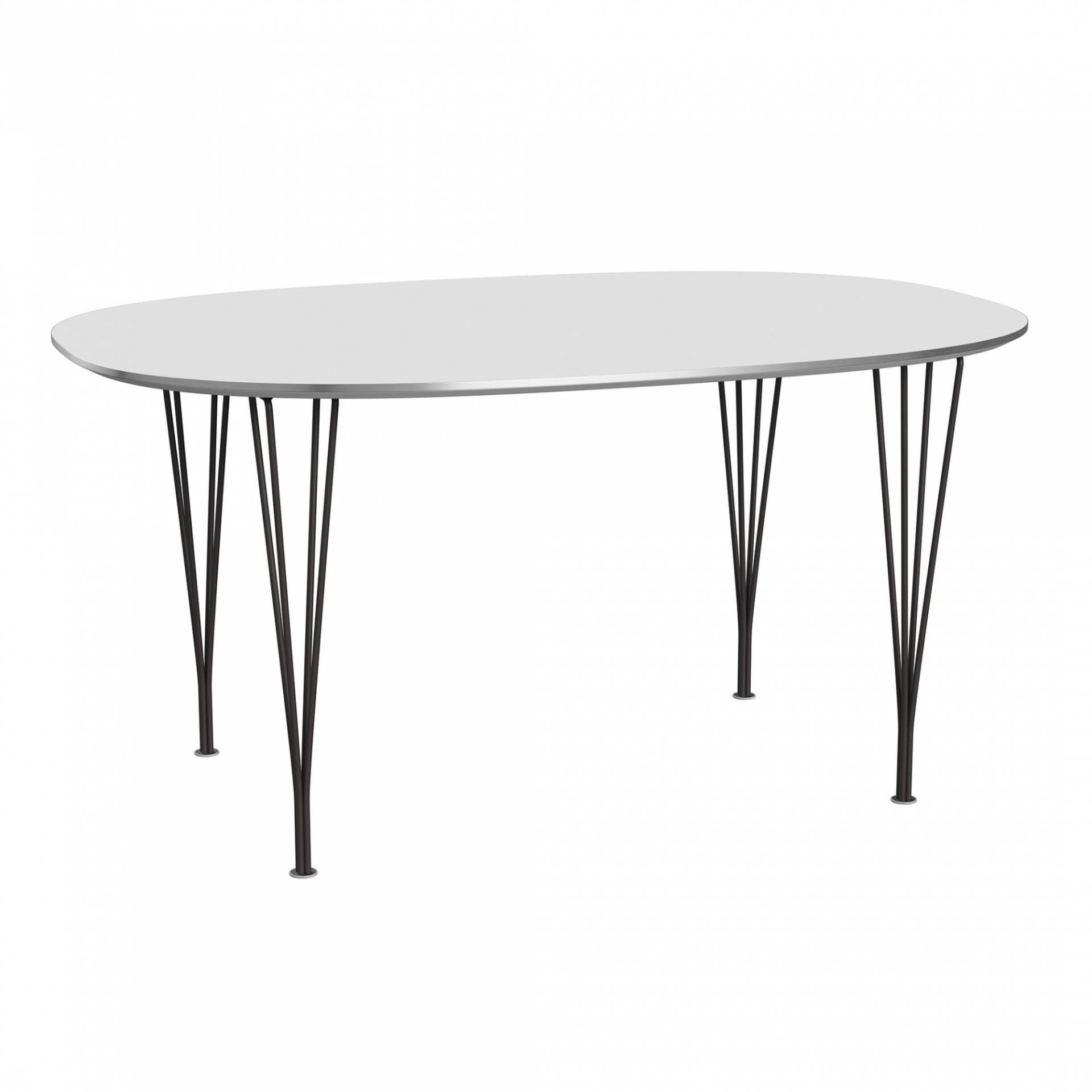 Fritz Hansen - B612 Super-elliptischer Tisch 150x100x72cm - weiß/Tischplatte Laminat mit Aluminiumka/Gestell Stahl pulverbeschichtet warm graphite/LxB von Fritz Hansen