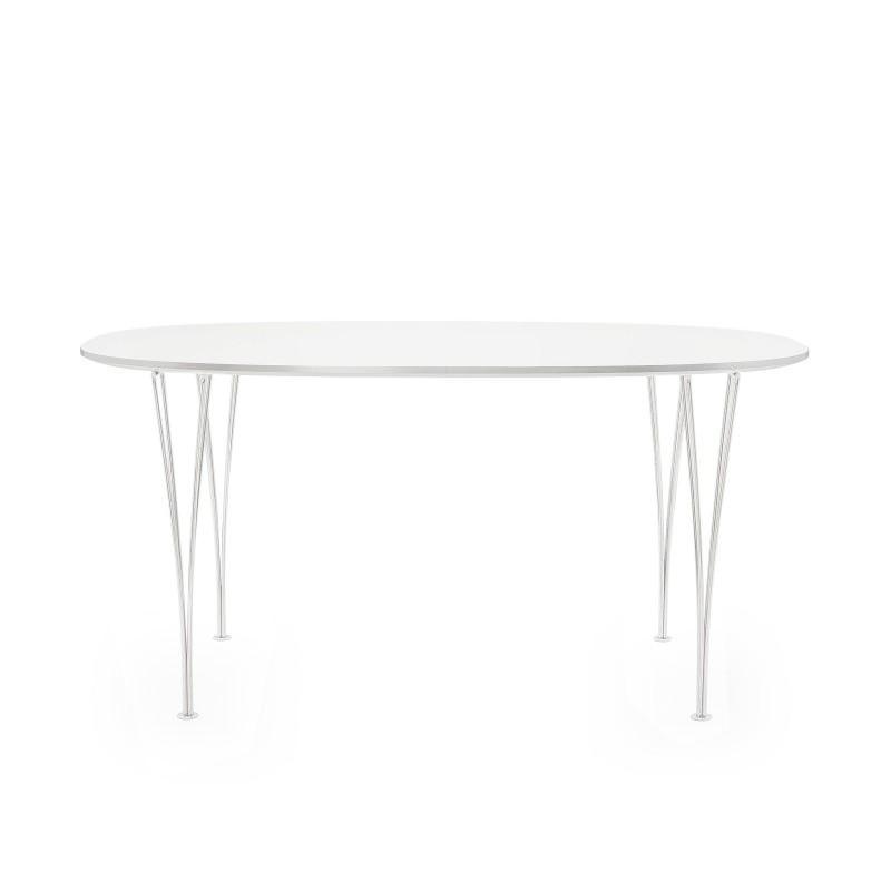 Fritz Hansen - B613 Super-elliptischer Tisch 180x120x72cm - weiß/Laminat mit Aluminiumkante/Gestell Stahl weiß pulverbeschichtet/LxBxH 180x120x72cm von Fritz Hansen