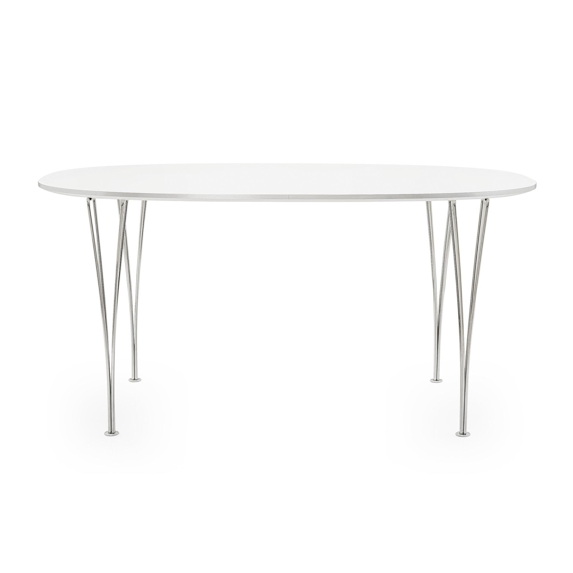 Fritz Hansen - B616 Super-elliptischer Tisch 170x100x72cm - weiß/Laminat mit Aluminiumkante/Gestell Stahl verchromt/LxBxH 170x100x72cm von Fritz Hansen