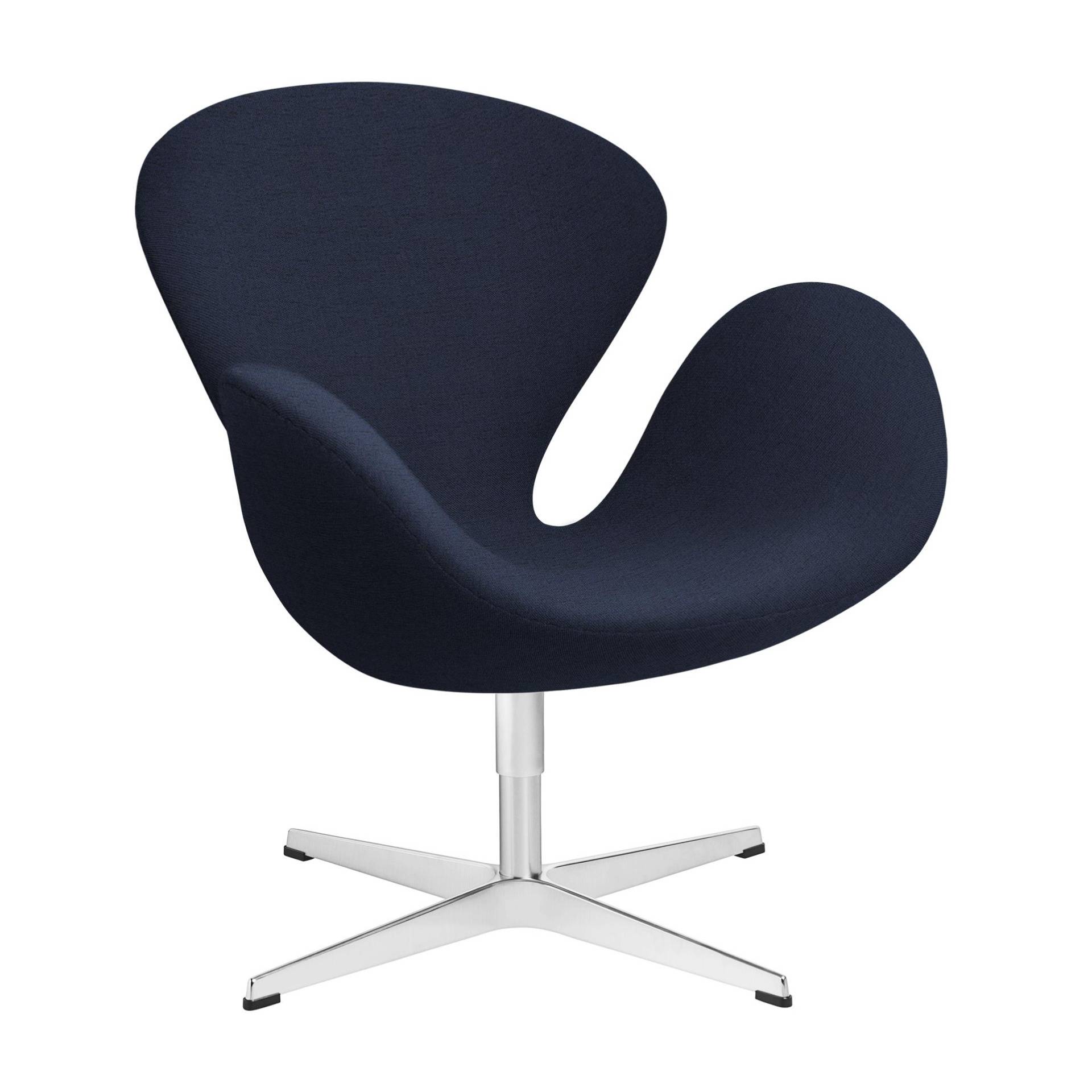 Fritz Hansen - Der Schwan™/ Swan™ Sessel Stoff Christianshavn - dunkelblau/Stoff Dark Blue 1155/Gestell Aluminium satinpoliert/BxHxT 74x77x68cm von Fritz Hansen