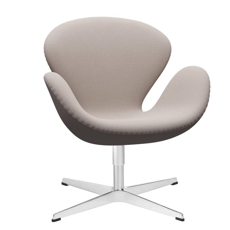 Fritz Hansen - Der Schwan™/ Swan™ Sessel Stoff Christianshavn - hellbeige/Stoff Christianshavn 1120/Gestell Aluminium satinpoliert/BxHxT 74x77x68cm von Fritz Hansen