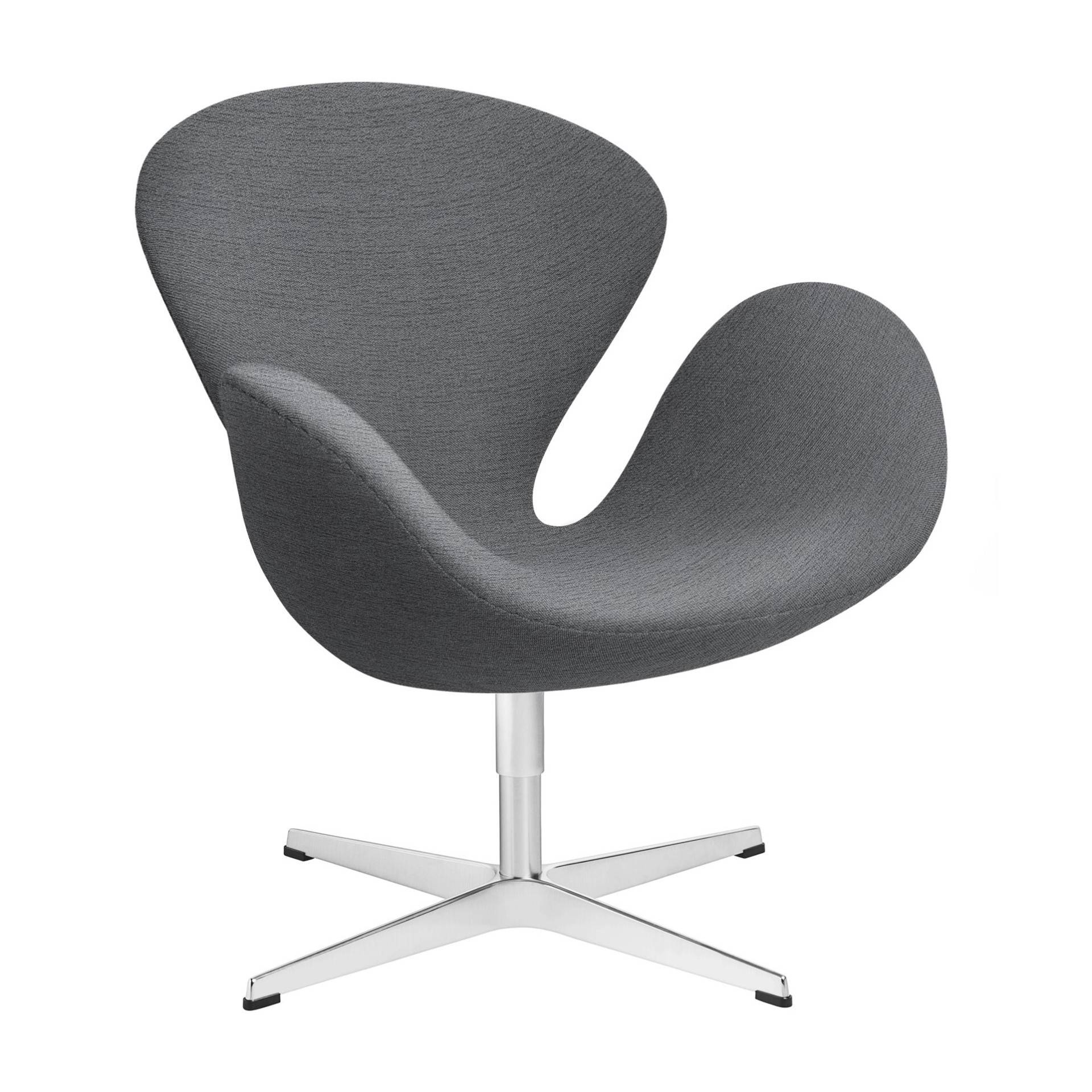 Fritz Hansen - Der Schwan™/ Swan™ Sessel Stoff Christianshavn - hellgrau/Stoff Light Grey 1171/Gestell Aluminium satinpoliert/BxHxT 74x77x68cm von Fritz Hansen