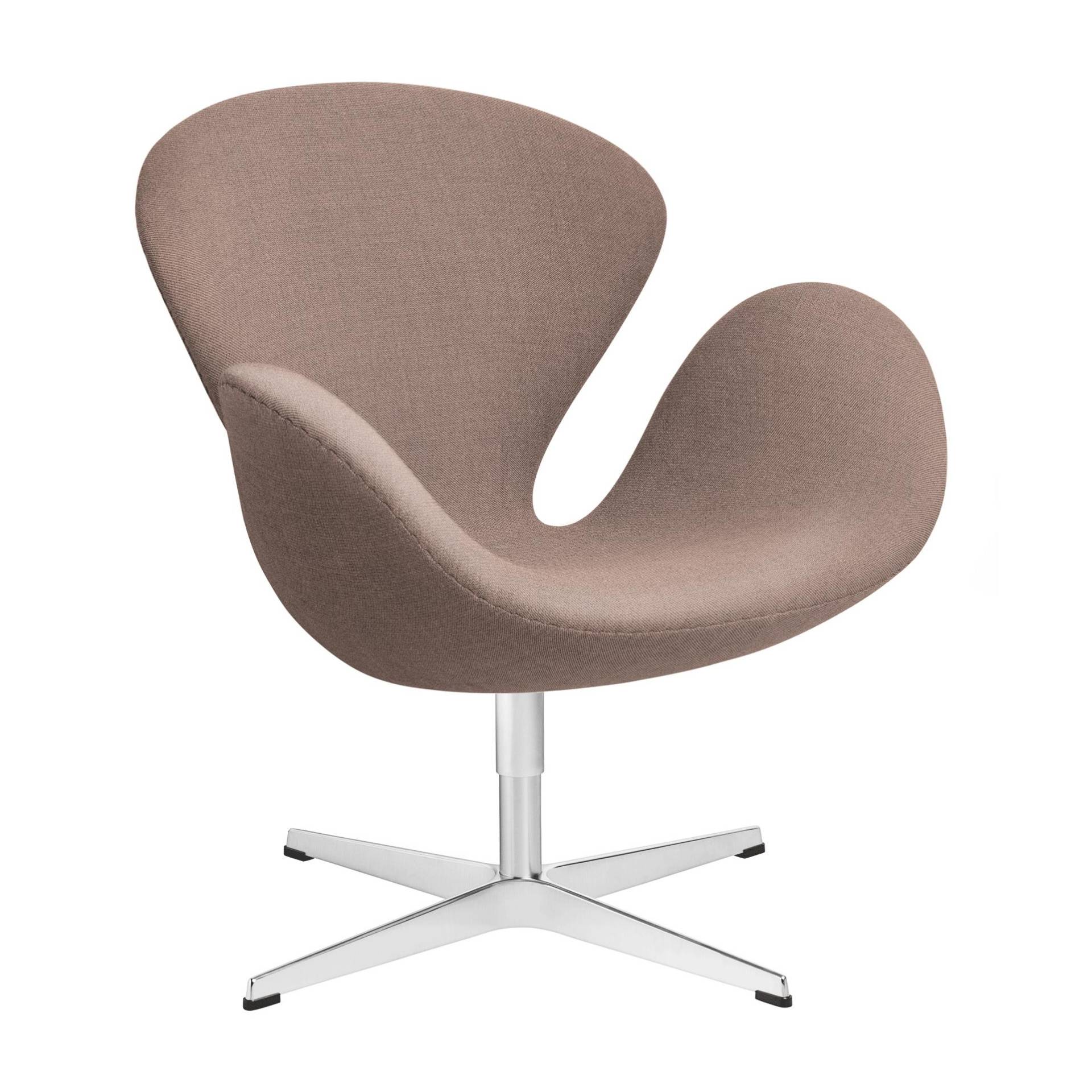 Fritz Hansen - Der Schwan™/ Swan™ Sessel Stoff Christianshavn - hellrot/Stoff Light Red Uni 1130/Gestell Aluminium satinpoliert/BxHxT 74x77x68cm von Fritz Hansen