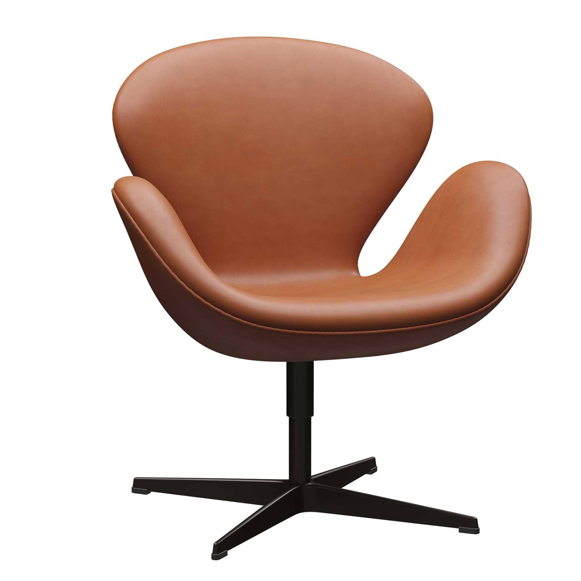 Fritz Hansen - Der Schwan™/Swan Sessel Leder Gestell Braun Bronze - walnuss/Leder Grace/Gestell Aluminium pulverbeschichtet/BxHxT 74x77x68cm von Fritz Hansen