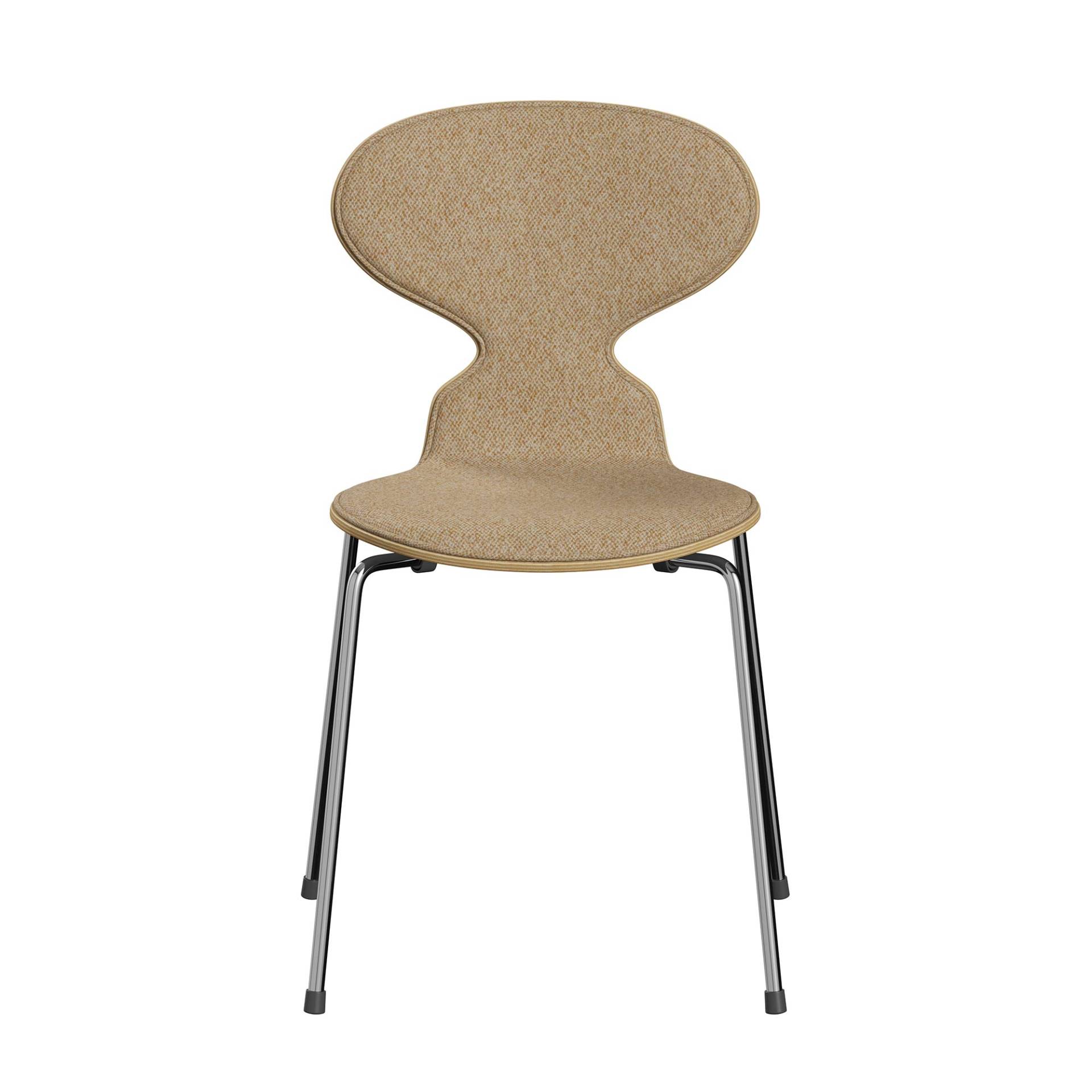 Fritz Hansen - Die Ameise™ Stuhl Vorne gepolstert Gestell verchromt - beige/ senf/Stoff Vanir 0413 (92% Schurwolle, 8% Nylon)/Sitzschale schwarz gefär von Fritz Hansen