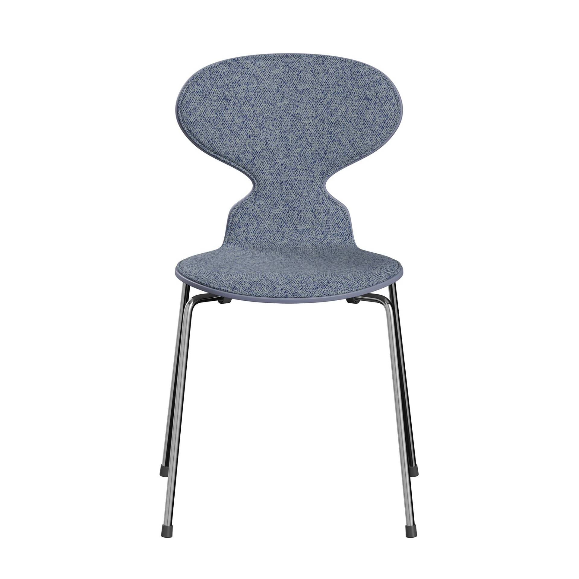 Fritz Hansen - Die Ameise™ Stuhl Vorne gepolstert Gestell verchromt - hellblau/Stoff Vanir 0733 (92% Schurwolle, 8% Nylon)/Sitzschale lavendel gefärbt von Fritz Hansen