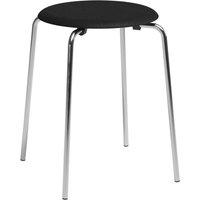 Fritz Hansen - Dot Hocker, Furnier Esche schwarz / Untergestell Chrom von Fritz Hansen