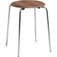 Fritz Hansen - Dot Hocker, Furnier walnuss / Untergestell Chrom von Fritz Hansen