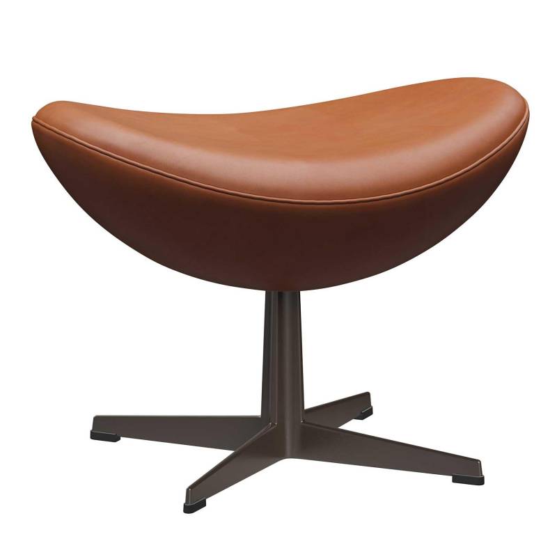 Fritz Hansen - Egg/Das Ei™ Fußhocker Leder Gestell Braun Bronze - walnuss/Leder Grace/Gestell Aluminium pulverbeschichtet braun/BxHxT 56x37x40cm von Fritz Hansen