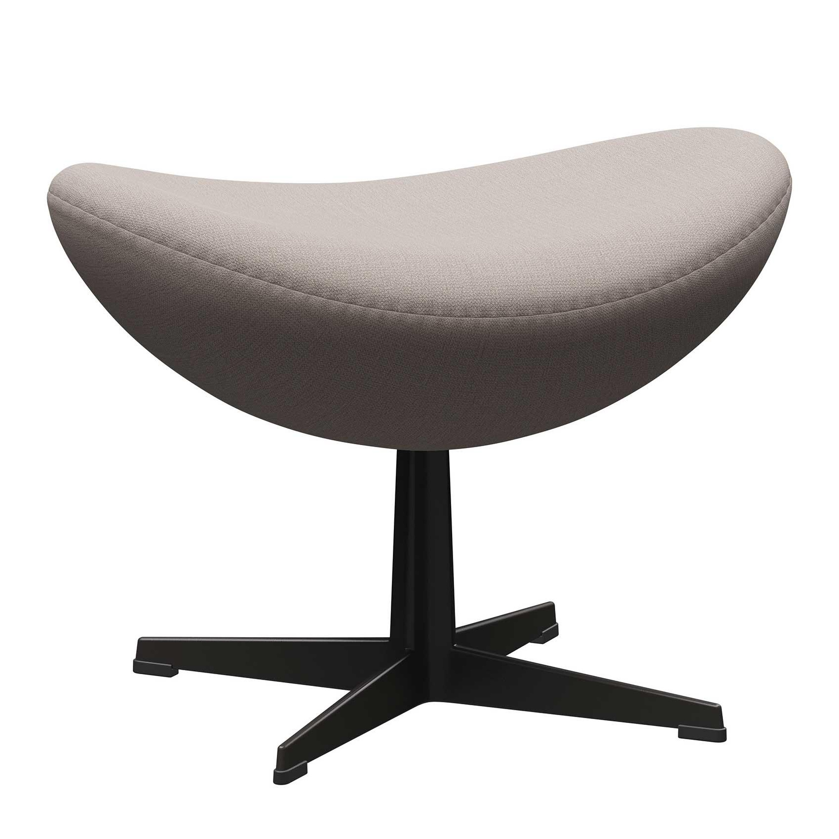 Fritz Hansen - Egg/Das Ei™ Fußhocker Stoff Gestell Warm Graphite - helles beige/Stoff Christianshavn 1120/Gestell Aluminium pulverbeschichtet/BxHxT 56 von Fritz Hansen