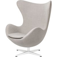 Fritz Hansen - Egg Chair, Aluminium gebürstet matt / Capture warmgrau hell 4101 von Fritz Hansen