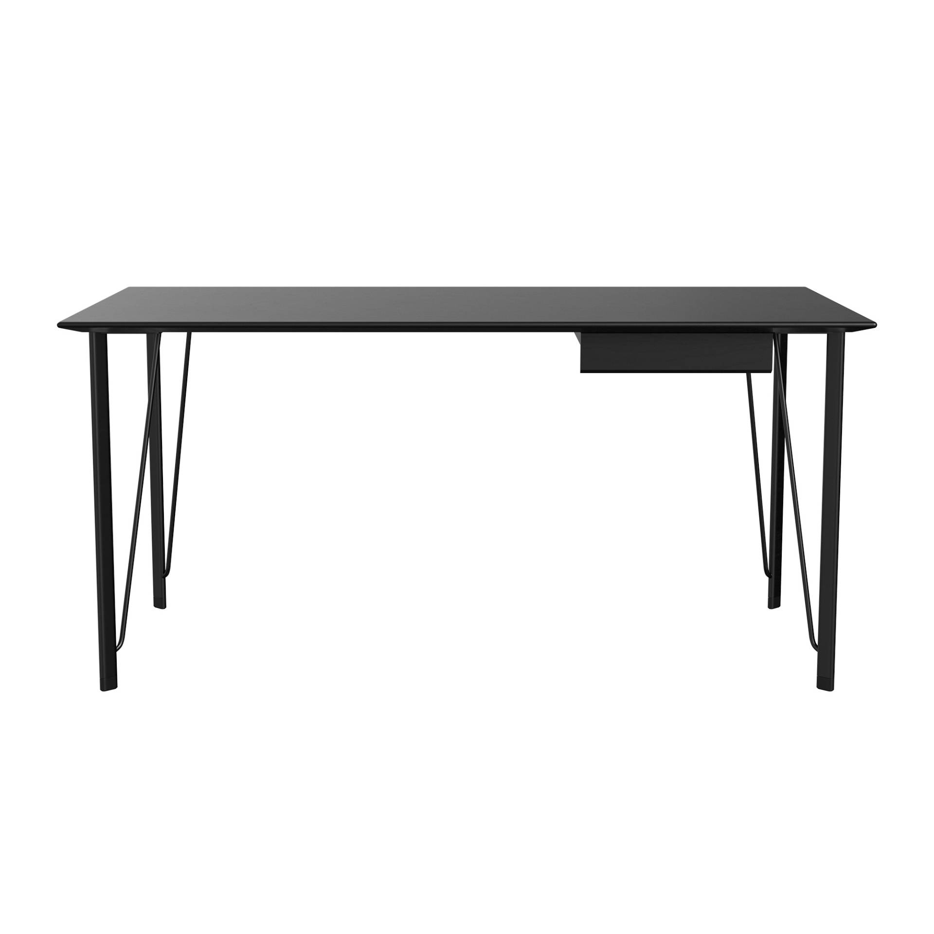 Fritz Hansen - FH3605™ Schreibtisch mit Schublade - esche schwarz, schwarz/Tischplatte MDF furniert/Gestell Stahl pulverbeschichtet/BxHxT 152x72x80cm von Fritz Hansen