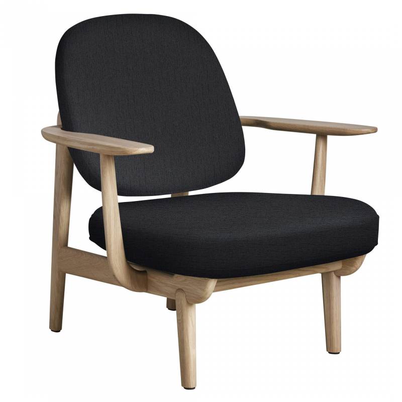 Fritz Hansen - Fred™ Sessel Gestell Eiche - dunkelgrau/Stoff Christianshavn 1174/BxHxT 77,4x85,2x80,5cm/Gestell Eiche klar lackiert von Fritz Hansen