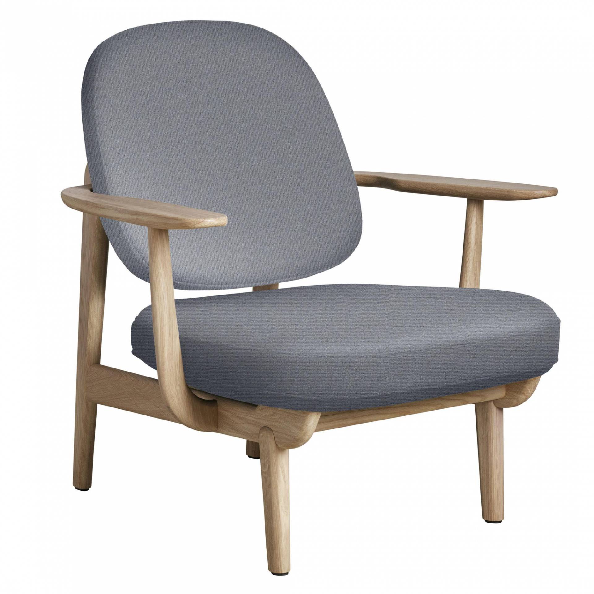 Fritz Hansen - Fred™ Sessel Gestell Eiche - hellgrau uni/Stoff Christianshavn 1170/BxHxT 77,4x85,2x80,5cm/Gestell Eiche klar lackiert von Fritz Hansen