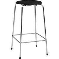 Fritz Hansen - High Dot Barhocker H 65 cm, Furnier Esche schwarz / Untergestell Chrom (4 Beine) von Fritz Hansen