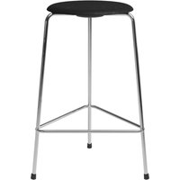 Fritz Hansen - High Dot Barhocker H 65 cm, Furnier Esche schwarz / Untergestell Chrom von Fritz Hansen