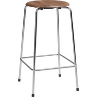 Fritz Hansen - High Dot Barhocker H 65 cm, Furnier walnuss / Untergestell Chrom (4 Beine) von Fritz Hansen