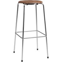 Fritz Hansen - High Dot Barhocker H 76 cm, Furnier walnuss / Untergestell Chrom (4 Beine) von Fritz Hansen