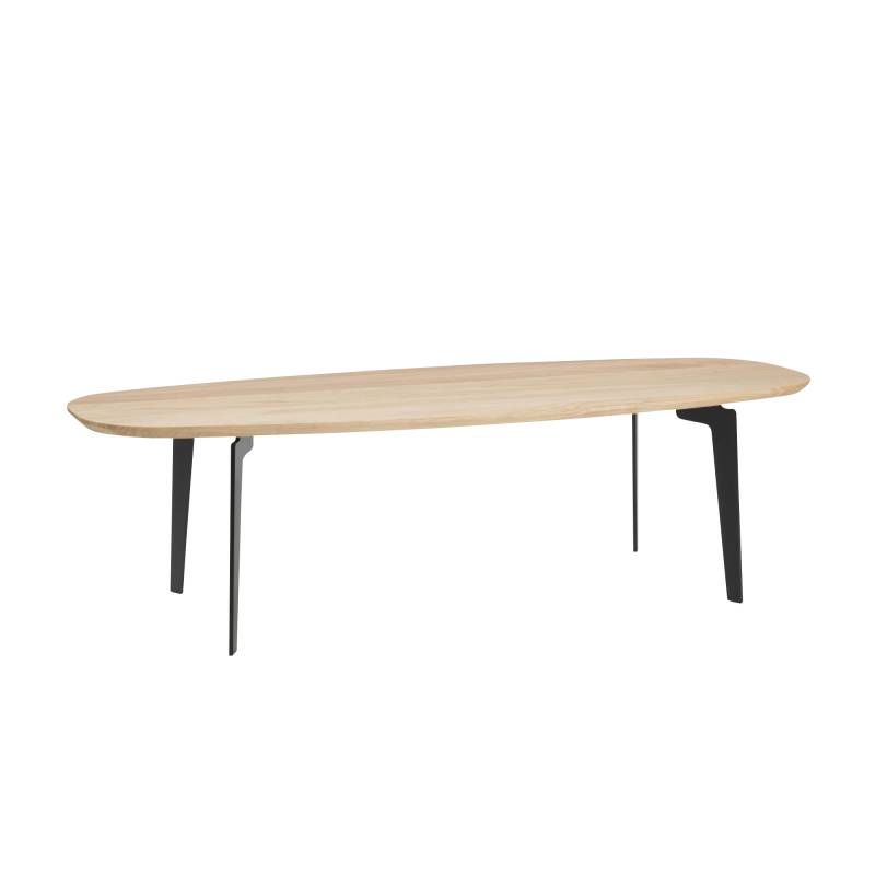 Fritz Hansen - Join™ FH61 Couchtisch - eiche/klar lackiert/Gestell Stahl pulverbeschichtet schwarz/LxBxH 130x50x37cm von Fritz Hansen