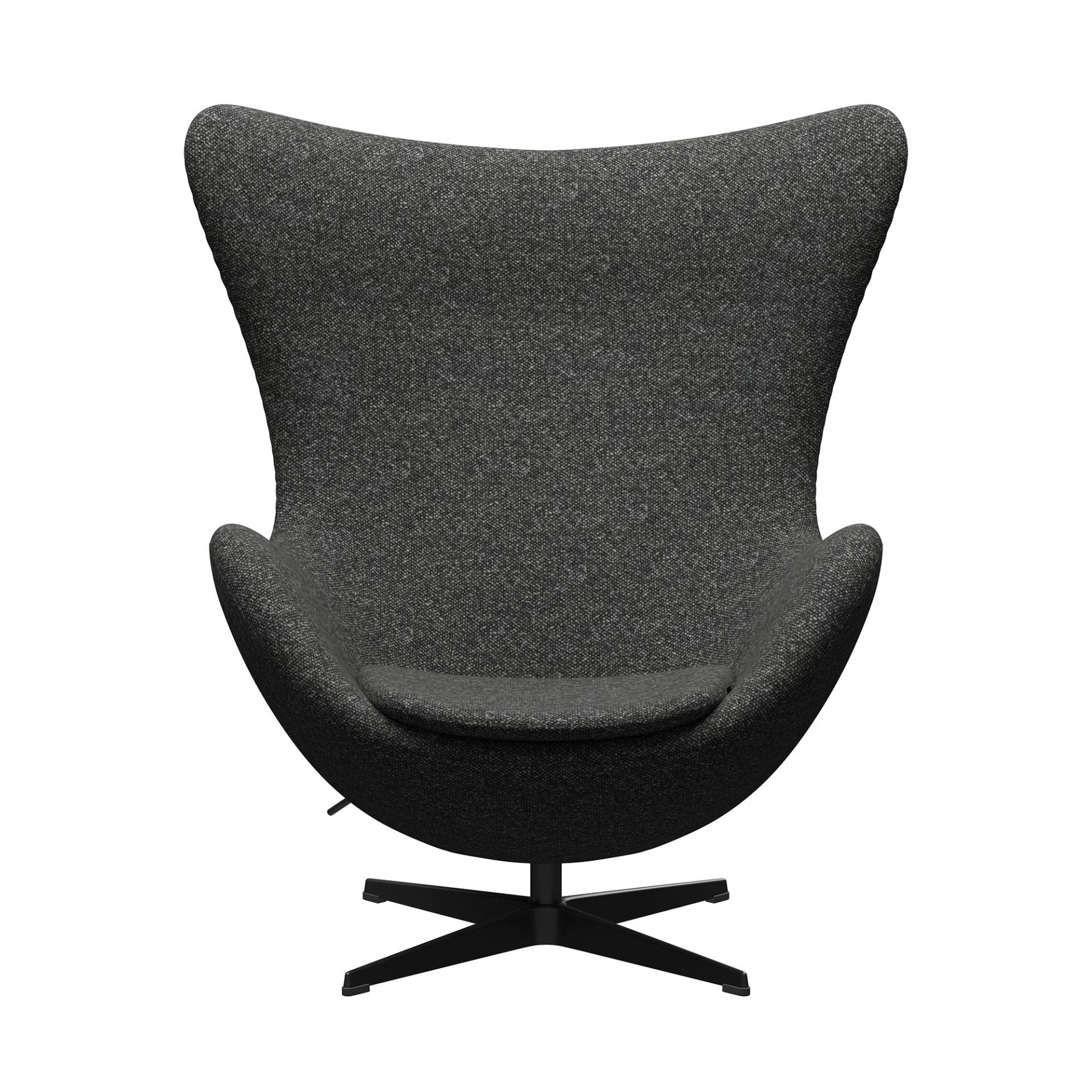 Fritz Hansen - Jubiläumsedition 2022 Egg/Das Ei™ Loungesessel Stoff - granitbraun/Kvadrat Vanir 373 (92 % Schurwolle, 8 % Nylon)/Aluminium schwarz PVD von Fritz Hansen