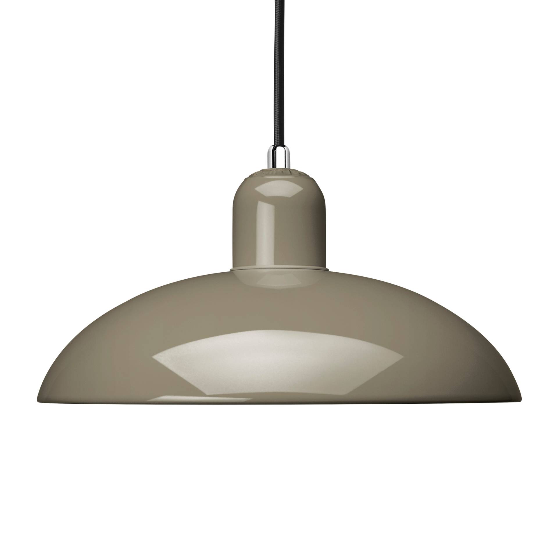 Fritz Hansen - Kaiser Idell™ 6631-P Pendelleuchte - verchromt, olivgrün/glänzend/H 13,5cm / Ø 28,5cm/Kabel schwarz von Fritz Hansen