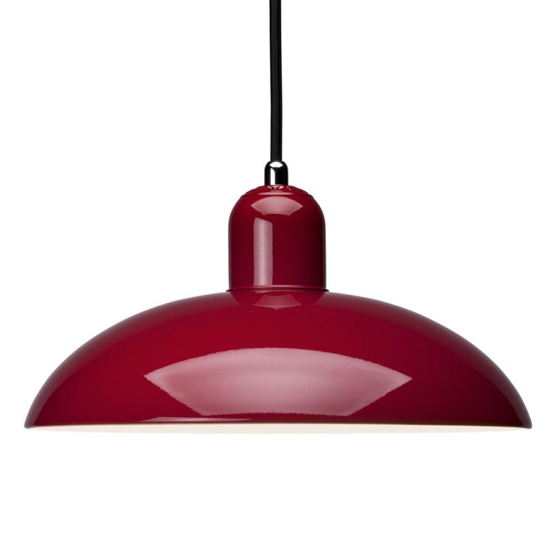 Fritz Hansen - Kaiser Idell™ 6631-P Pendelleuchte - verchromt, rot/glänzend/H 13,5cm / Ø 28,5cm/Kabel schwarz von Fritz Hansen