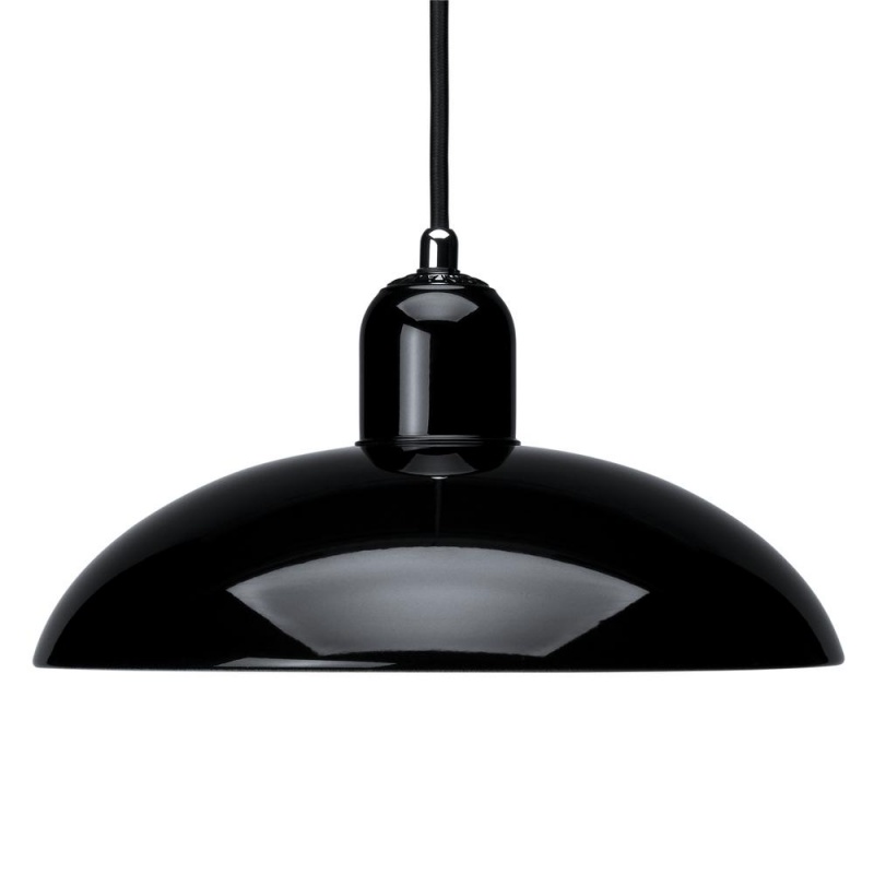 Fritz Hansen - Kaiser Idell™ 6631-P Pendelleuchte - verchromt, schwarz/glänzend/H 13,5cm / Ø 28,5cm/Kabel schwarz von Fritz Hansen