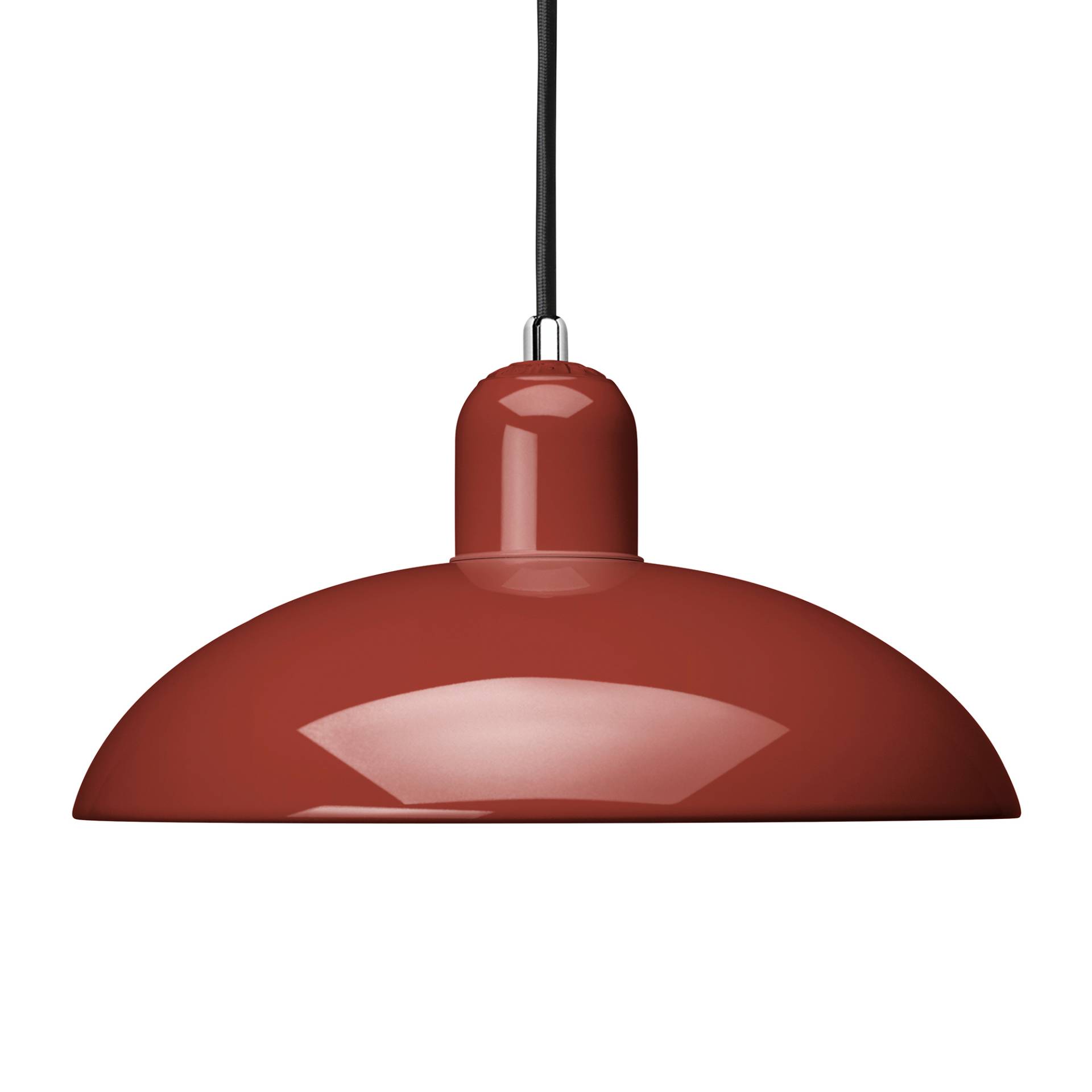 Fritz Hansen - Kaiser Idell™ 6631-P Pendelleuchte - verchromt, venezianisches rot/glänzend/H 13,5cm / Ø 28,5cm/Kabel schwarz von Fritz Hansen