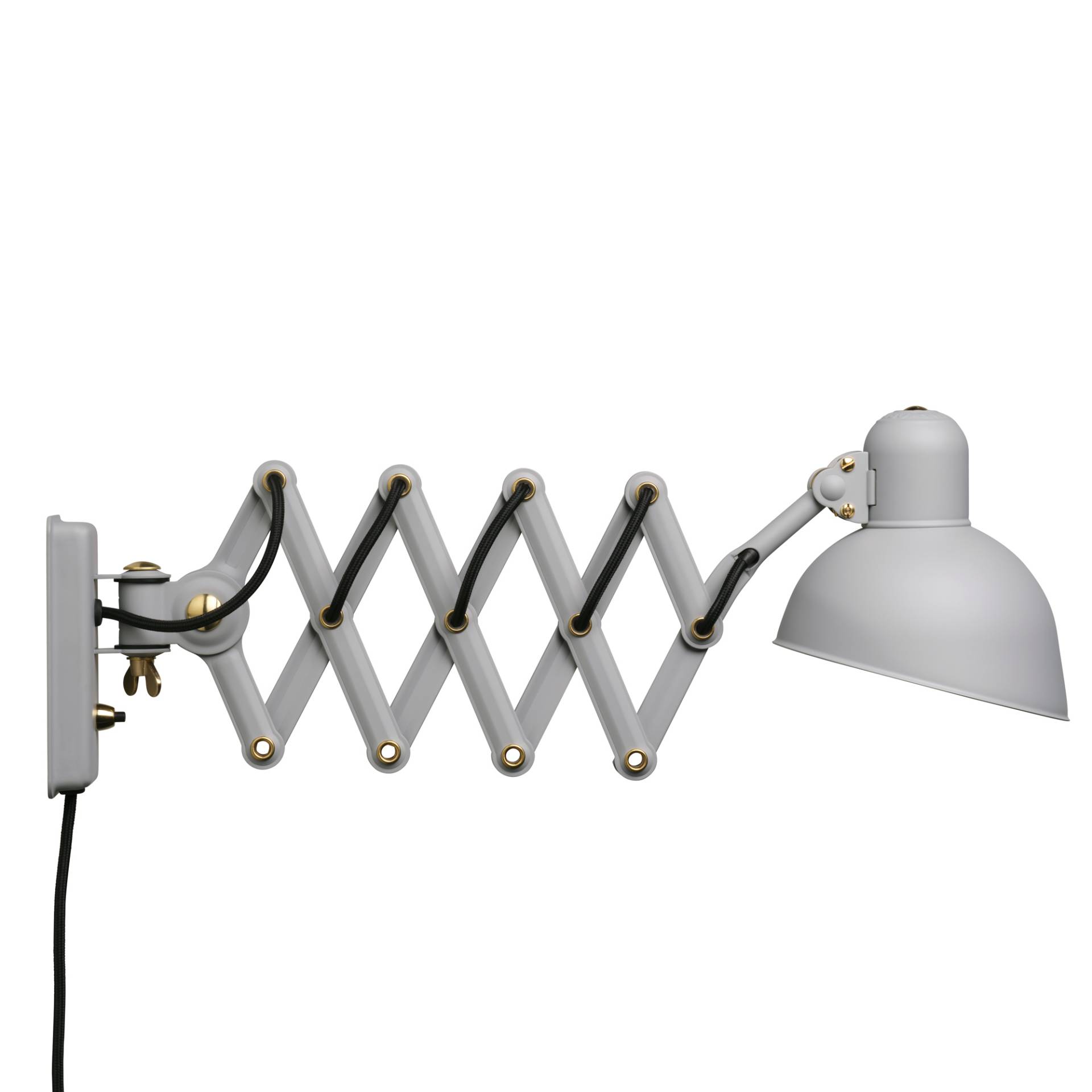 Fritz Hansen - Kaiser Idell™ 6718-W Wand-/Scherenleuchte - easy grau/matt/LxBxH 47-89x16,4x14,8cm/Kabel schwarz von Fritz Hansen