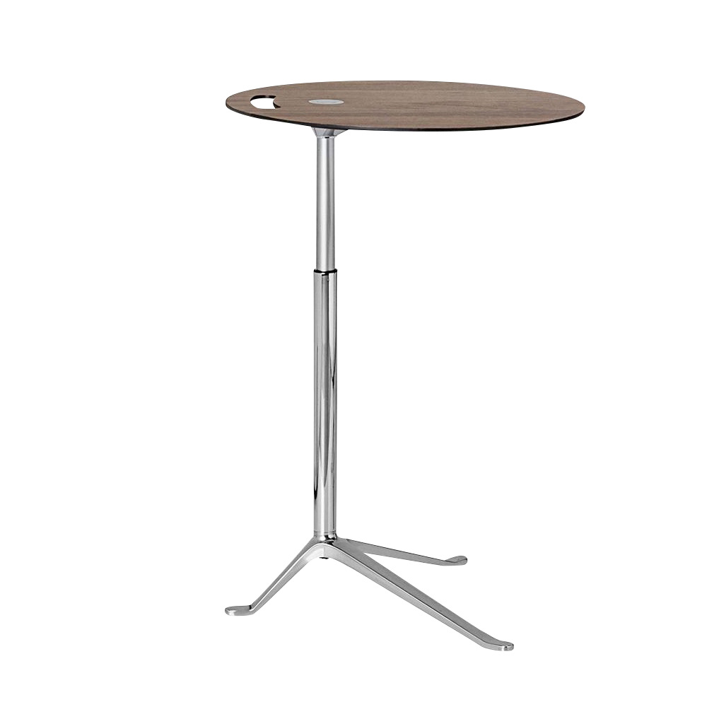 Fritz Hansen - Little Friend™ KS11 Beistelltisch Gestell poliert - walnuss/Tischplatte Furnierholz/Gestell Aluminium poliert/LxBxH 45x45x50-73cm von Fritz Hansen