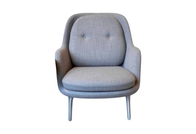 Fritz Hansen Loungesessel Sessel Fri JH4 Stoff Loop Grau Füße Aluminium Gebürstet von Fritz Hansen