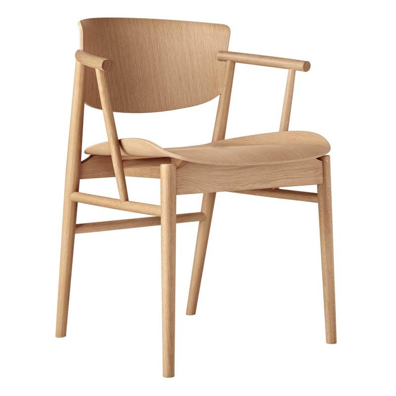 Fritz Hansen - N01™ Armlehnstuhl - eiche/BxHxT 62x77x49cm von Fritz Hansen