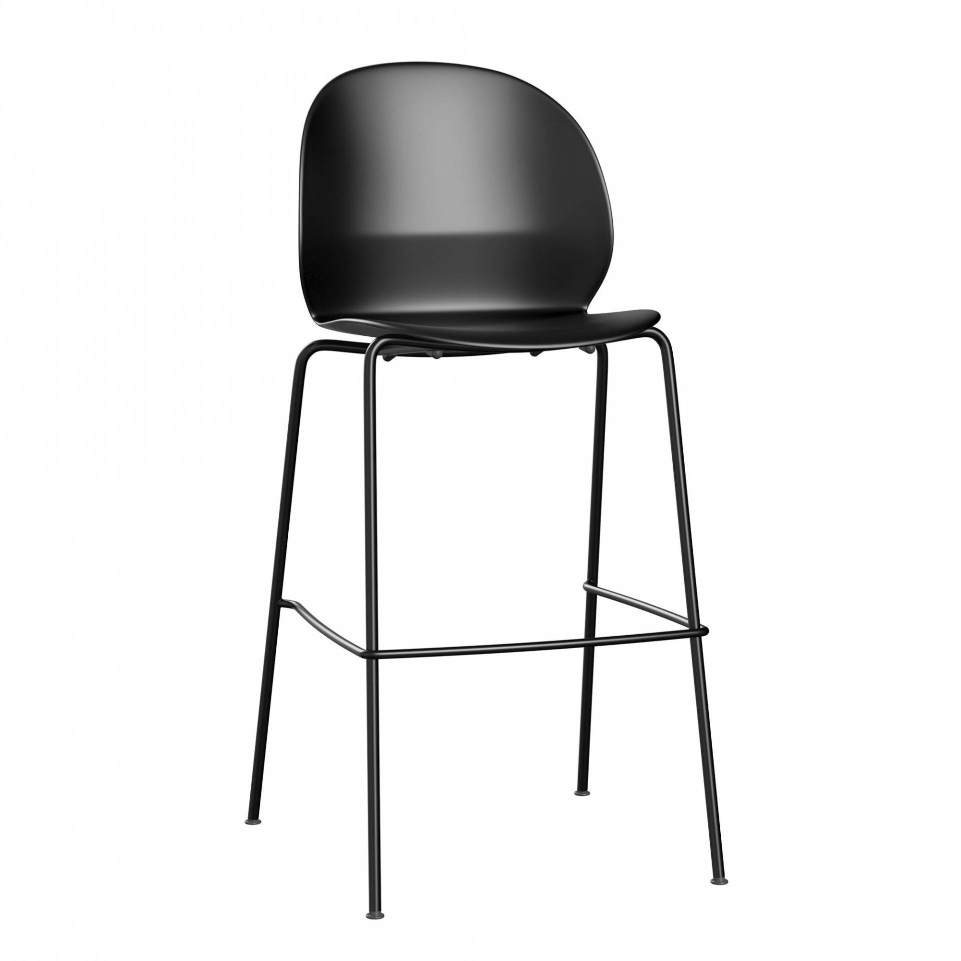 Fritz Hansen - N02™ Recycle Hoher Barhocker 76cm - schwarz/Sitzschale recyceltes Polypropylen/Gestell Stahl pulverbeschichtet schwarz/BxHxT 52,3x111,2 von Fritz Hansen