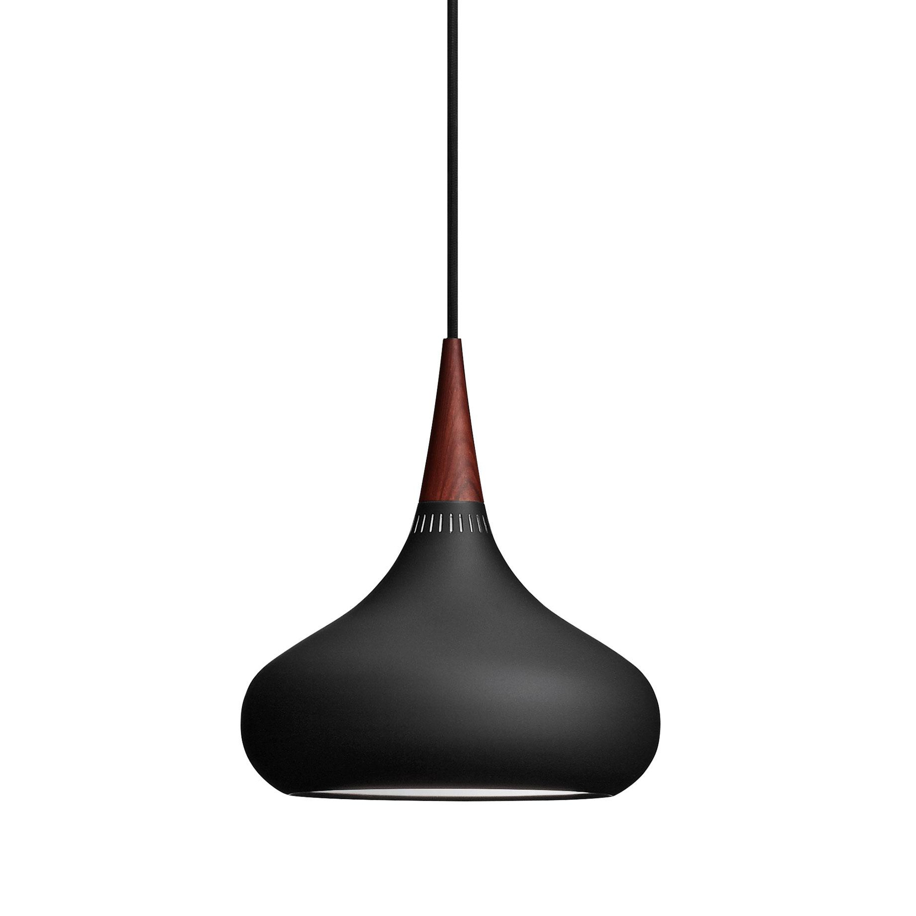 Fritz Hansen - Orient™ P1 Pendelleuchte - schwarz/Rosenholz/Aluminium matt lackiert/H 24,5cm / Ø 22,5cm/Kabel schwarz von Fritz Hansen