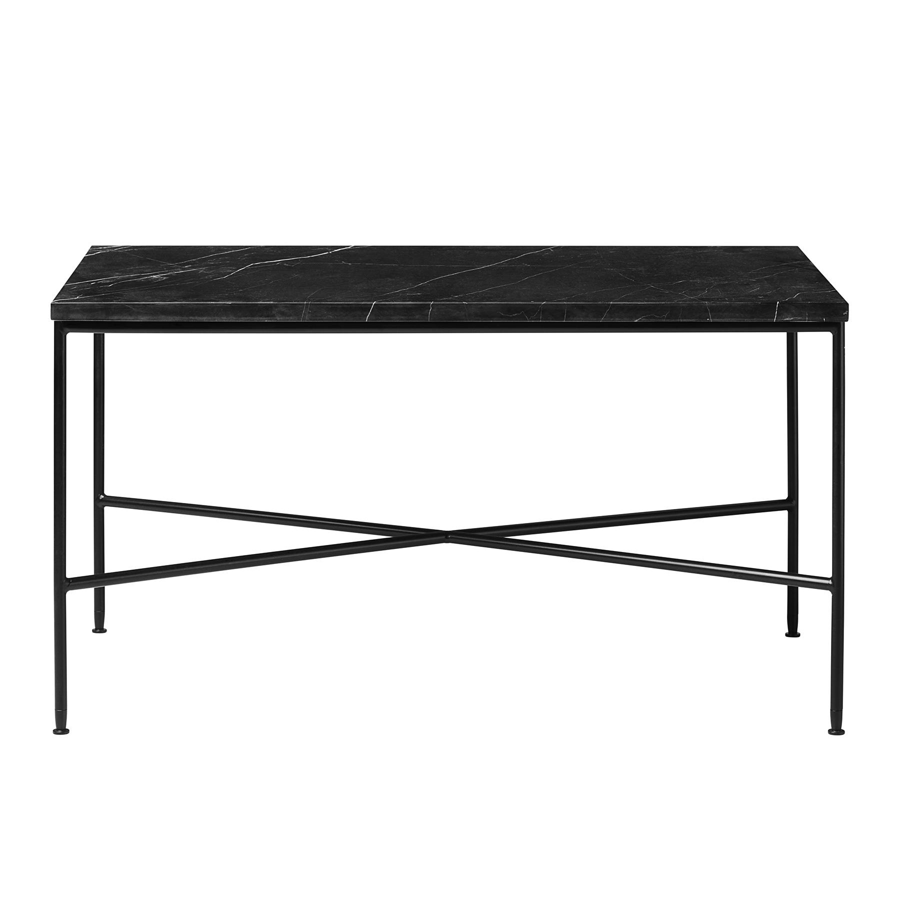 Fritz Hansen - Planner™ MC310 Couchtisch rechteckig - graphitgrau/Tischplatte Marmor/Gestell Stahl pulverbeschichtet schwarz/LxBxH 75x45x40cm von Fritz Hansen