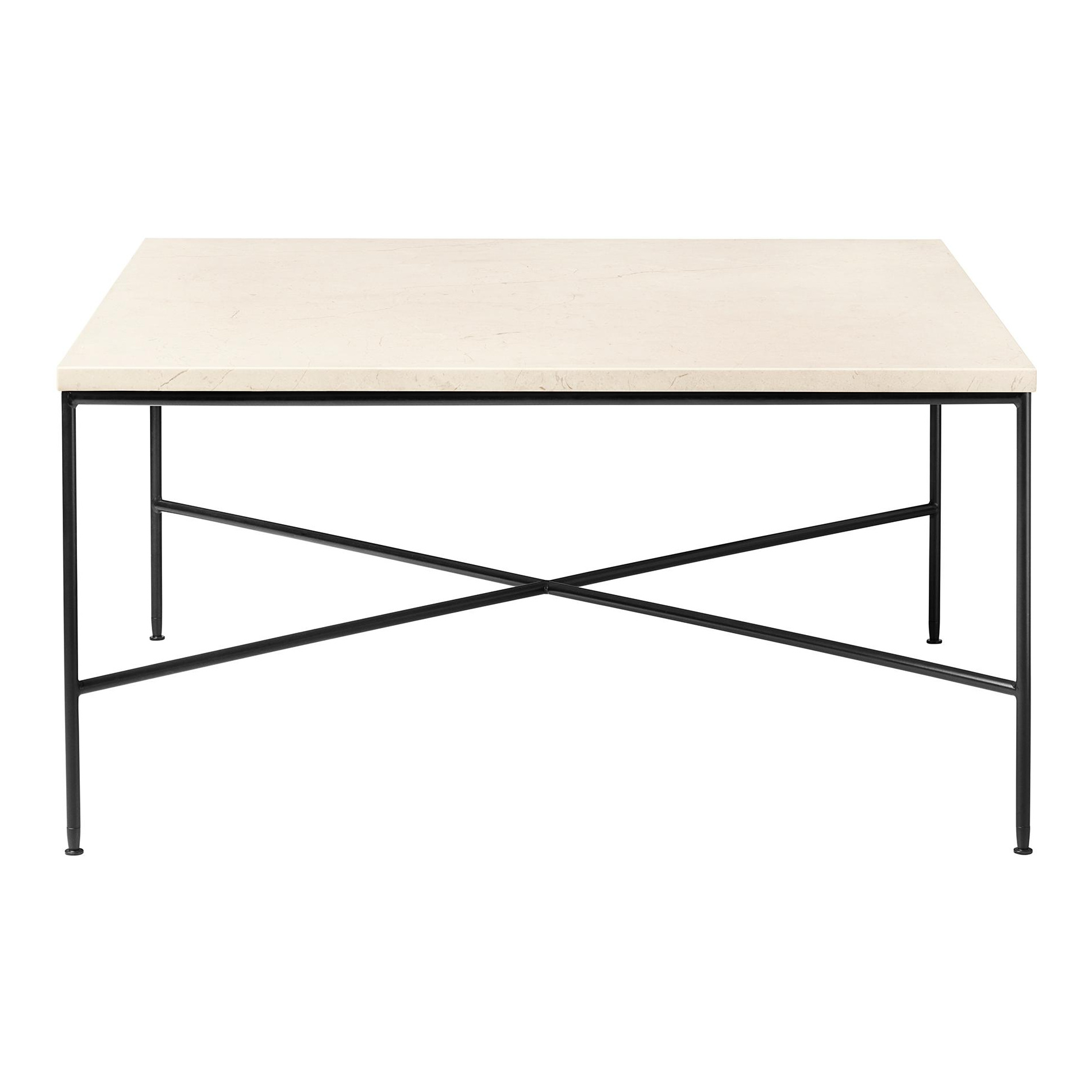 Fritz Hansen - Planner™ MC320 Couchtisch quadratisch - creme/Tischplatte Marmor/Gestell Stahl pulverbeschichtet schwarz/LxBxH 80x80x40cm von Fritz Hansen