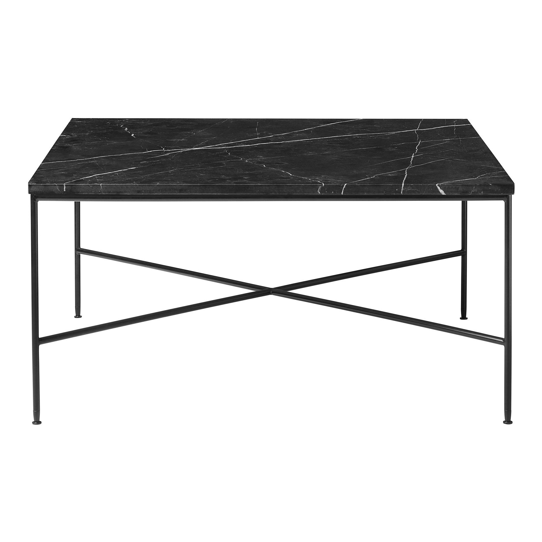 Fritz Hansen - Planner™ MC320 Couchtisch quadratisch - graphitgrau/Tischplatte Marmor/Gestell Stahl pulverbeschichtet schwarz/LxBxH 80x80x40cm von Fritz Hansen