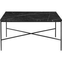 Fritz Hansen - Planner Couchtisch, 80 x 80 cm, schwarz / Marmorplatte kohle von Fritz Hansen