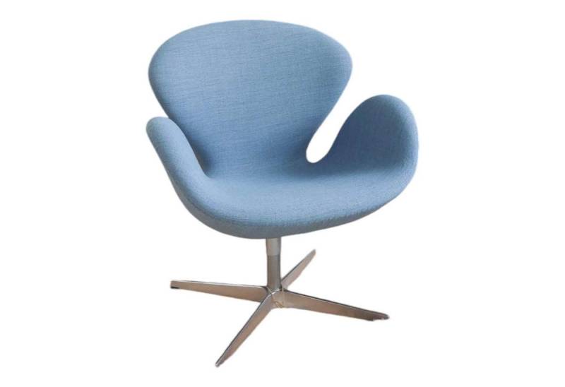 Fritz Hansen Relaxsessel Sessel Der Schwan Stoff Christianshavn Hellblau Grau Meliert von Fritz Hansen