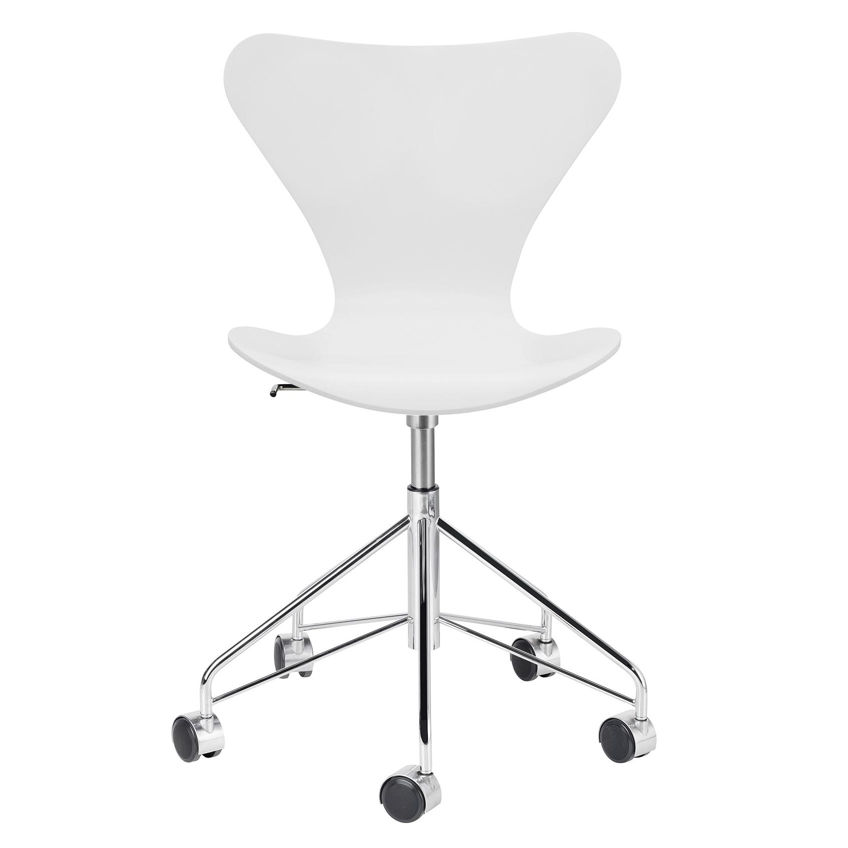 Fritz Hansen - Serie 7™ Drehstuhl - weiß/lackiert/BxHxT 50x90x52cm/Gestell chrom von Fritz Hansen