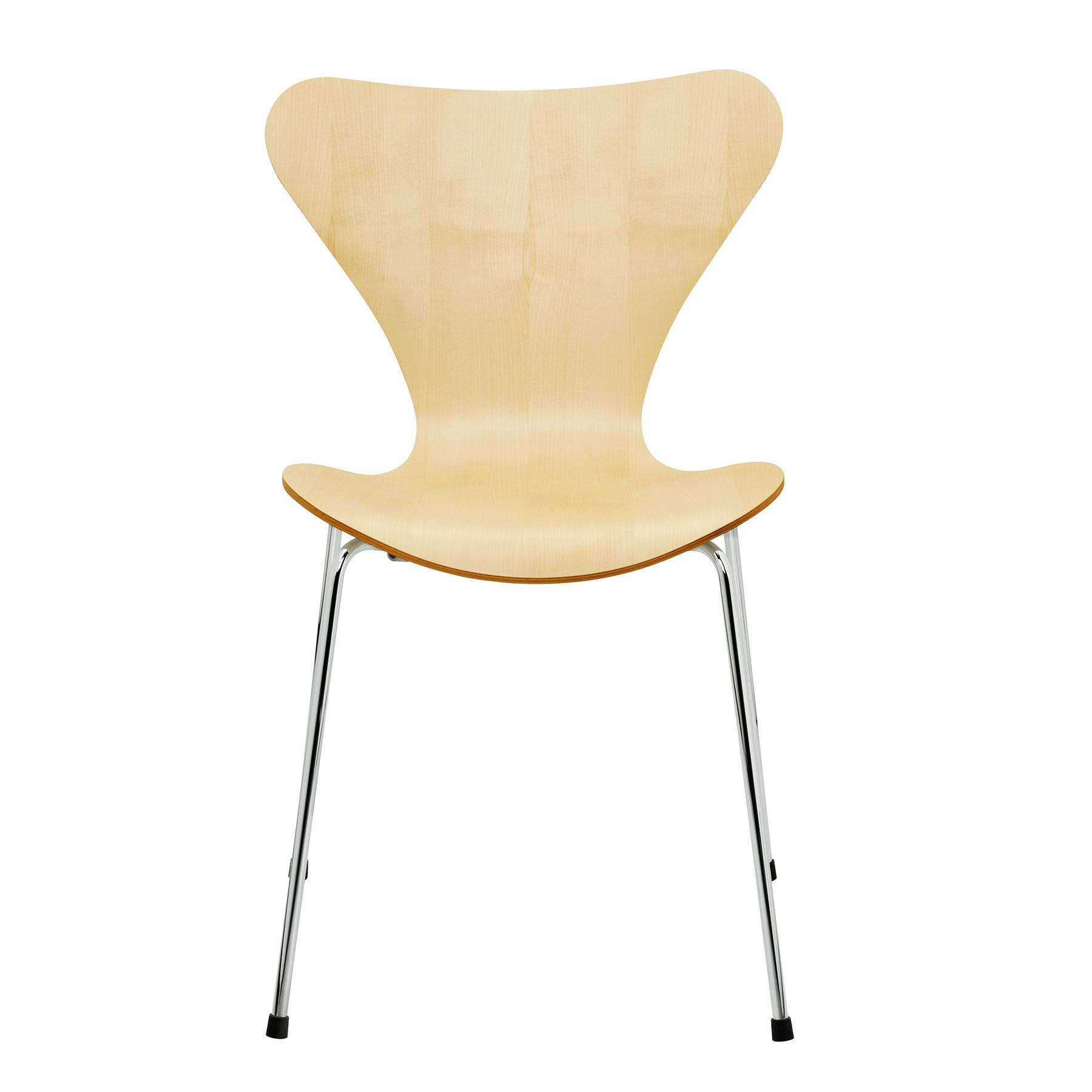 Fritz Hansen - Serie 7™ Stuhl Naturfurnier - ahorn/Sitzfläche Ahorn/Gestell Stahl verchromt/BxHxT 50x82x52cm von Fritz Hansen