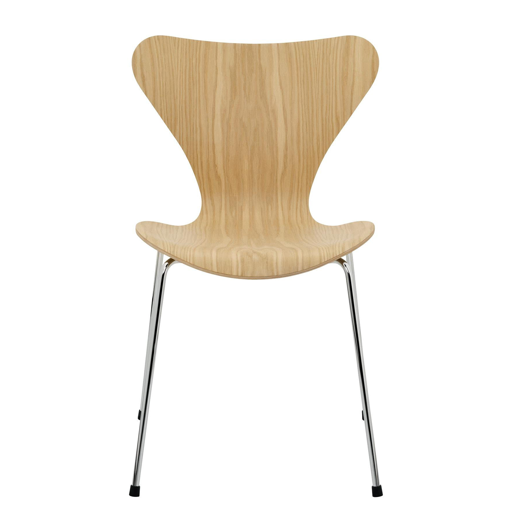 Fritz Hansen - Serie 7™ Stuhl Naturfurnier - eiche/Sitzfläche Eiche/Gestell Stahl verchromt/BxHxT 50x82x52cm von Fritz Hansen