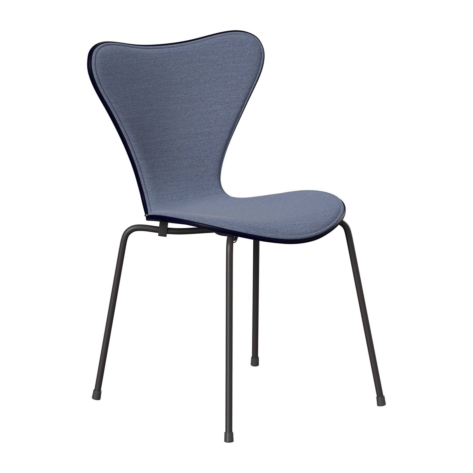 Fritz Hansen - Serie 7™ Stuhl Vorne gepolstert Warmes Graphit - mitternachtsblau/Stoff Kvadrat Steelcut Trio 716/Gestell Stahl pulverbeschichtet warm. von Fritz Hansen